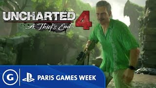 Uncharted 4 Multiplayer Reveal Trailer  Paris Games Week 2015 [upl. by Inaflahk]