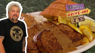 Guy Fieri Eats Diner Meatloaf Fans Begged Him to Try  Diners DriveIns and Dives  Food Network [upl. by Wende]