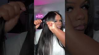 EASY STEPS TO WEARING A GLUELESS WIG PART 2💗 wigs gluelesslacefrontwigs wigtutorial [upl. by Nawud918]