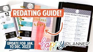 2023 redating guide UPDATE The Happy Planner easy tutorial to reuse old planners  fall collection [upl. by Ahsiem]