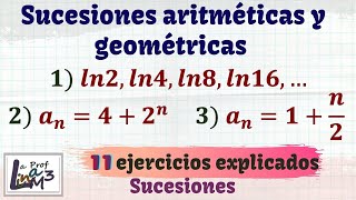 Sucesiones aritméticas y geométricas  La Prof Lina M3 [upl. by Uhej]