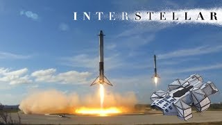 Falcon Heavy Boosters Landing With Interstellar Theme [upl. by Ahseket613]