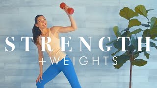 Knee Friendly Standing Strength Workout for Beginners amp Seniors  30 minute w dumbbells [upl. by Tamaru]