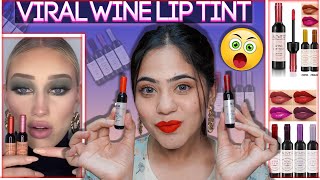 Trying Viral Wine Liquid Lip tint  Waterproof Wine Lip tint  Ronak Qureshi [upl. by Aman868]