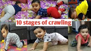 Stages of Crawling and different techniques Miggibaby learns to crawl [upl. by Gaylor]