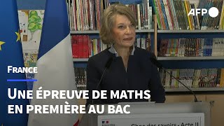 Bac en juin 2026 mise en place dune épreuve de maths en première annonce Genetet  AFP Extrait [upl. by Naitsirc562]