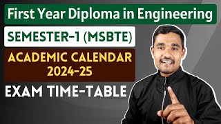 MSBTE Revised Academic Calendar 202425  Exam Time Table [upl. by Vijnas964]