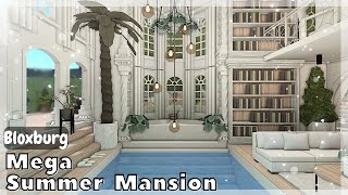 BLOXBURG Mega Summer Mansion Speedbuild interior  full tour Roblox House Build [upl. by Bret]