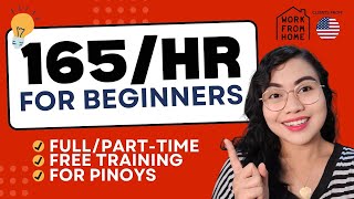 NO EXPERIENCE P165HR  Online Job for Beginners FULLPARTTIME  Work From Home PH [upl. by Materse]