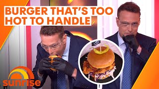 Sunrise host Matt Shirvington takes on the hottest burger in Australia [upl. by Asseniv263]