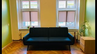 Jysk Sofa Bed Assembly for My Living Room  HARNDRUP Navy [upl. by Porush]