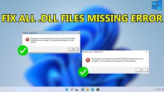 quotHow to Fix All DLL Files Missing Error In Windows 1087 100 Worksquot [upl. by Ydospahr857]