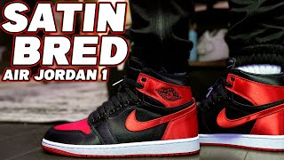 Air Jordan 1 High OG Satin Bred Review and On Foot [upl. by Ferrell193]