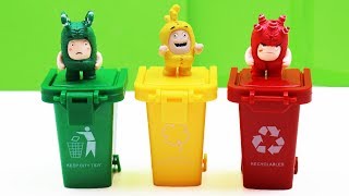 Cabezas equivocadas de Oddbods en los contenedores de basura aprende los colores [upl. by Amzu]