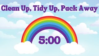 Clean Up Tidy Up Pack Away Song 5 Minute Countdown Timer [upl. by Akkinahs556]