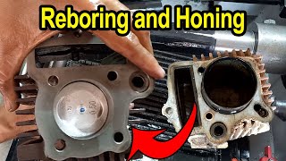 How Reboring and Honing Motorcycle Engine Cylinder [upl. by Millan]