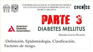 DIABETES MELLITUS Pte 3 Definición Clasificación Factores de Riesgo  Clase virtual  Dr Garcia [upl. by Norabal]