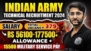 Indian Army Technical Recruitment 2024  Salary Allowance  Military Service Pay  Complete Details [upl. by Yorel747]