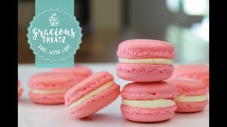 Strawberry French Macarons  First Time Challenge How to do Video [upl. by Arin]