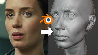 Sculpting Emily Blunt in Blender  Full Timelapse [upl. by Sanferd640]