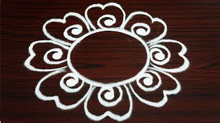 simple freehand rangoli for margazhi  new year kolam 2019  muggulu without dots [upl. by Wharton303]