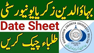 BZU Ba BSC ADA ADS BS Exam 2023 Date SheetBZU Exam Date Sheet 2023Bahaudin Zakria Univrsity Multan [upl. by Dowdell283]