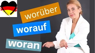 Предложное управление немецких глаголов Worauf Wofür Woran Verben mit Präpositionen [upl. by Ardnekahs]