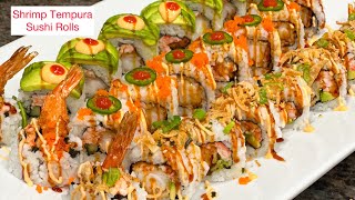 Sushi Rolls Shrimp Tempura Sushi Rolls Dragon sushi rolls How to make Sushi Sushi Recipe [upl. by Ahsaeyt]