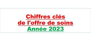 Chiffres clés de loffre de soins  Année 2023 [upl. by Euqinorev]