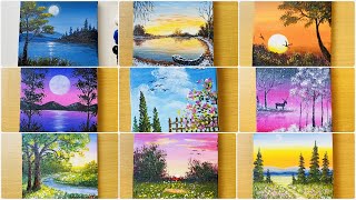 10 Amazing paintings ideas  Acrylic Painting for Beginners [upl. by Reseda]