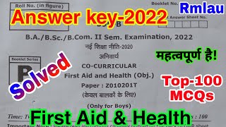 🔴Live आज रात 8 बजे  First Aid amp Health  Answer key2022  Top100 Objective आपके लिए महत्वपूर्ण है [upl. by Spalding759]