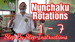 Nunchaku Rotations Basic 1 to 7 [upl. by Aleciram292]