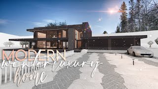 Bloxburg  Modern Winter Luxury Home  100k  House Build [upl. by Attena]