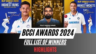 BCCI Awards 2024 Highlights Shubman Gill awarded Cricketer of the Year [upl. by Anivlac]