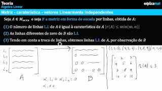 Matriz  Vetores Linearmente Independentes  Vetores Linearmente Dependentes [upl. by Nylzor]