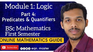 LOGICPREDICATES amp QUANTIFIERSFOR 1ST SEMESTER BSC MATHEMATICS [upl. by Etnoel]