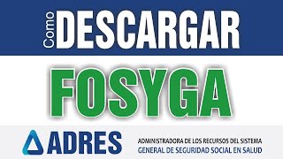 COMO DESCARGAR CERTIFICADO FOSYGA  ADRES [upl. by Avek]