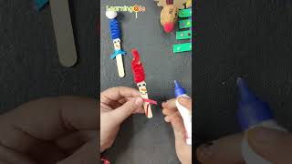 DIY Christmas Ornaments  Santa Claus Using Popsicle Stick  Christmas Figures shorts trending [upl. by Gadmon956]