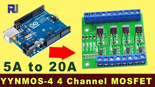 How to use MOSFET Button IRF540 to control 5A to 20A DC Motor or LED light strip [upl. by Atenaz]