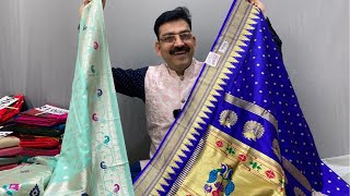 Khadi Silk Sarees 😍 Chanderi Sarees  Kasturi Paithani [upl. by Cristin]