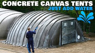 Premade Concrete Canvas Tents  Just Add Water [upl. by Acimahs]