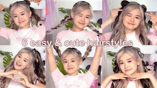 6 QUICK amp EASY HAIRSTYLES  Cute Long Hair Hairstyles by Kika Kim [upl. by Dolf407]