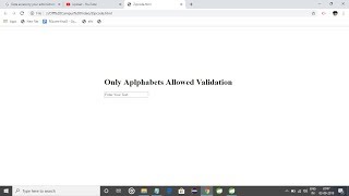 Only Alphabet Allowed validation Regex in HTML  Javascript [upl. by Rotberg]