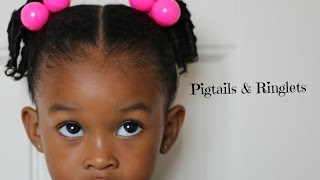 Pigtails With Comb Ringlets  Hairstyles for Little Girls [upl. by Nyad]