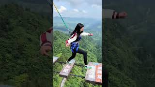 Bungee Jumping With Rope In Beautiful PlaceArent They Afraid travel funny bungee [upl. by Chris965]