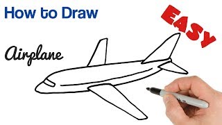 How to Draw Airplane Easy step by step for beginners [upl. by Ailuj]