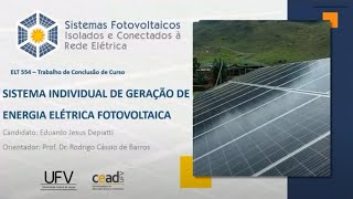 Sistema Individual de Geração de Energia Elétrica Fotovoltaica [upl. by Jarnagin746]