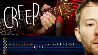 Creep RADIOHEAD Guitar Tutorial TABS  Guitarra Cover Christianvib [upl. by Hgielsel795]