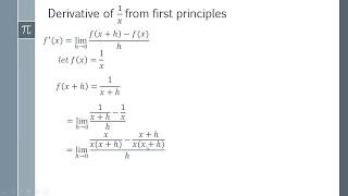 How to Find the Derivative of 1x from First Principles [upl. by Yerffej]