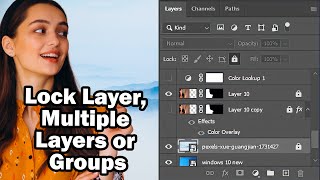 How to Lock Layer Multiple Layers or Groups in Photoshop [upl. by Llehsram]